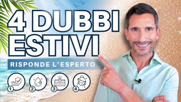 Ilustración de un médico respondiendo dudas sobre el cuidado de la piel.
